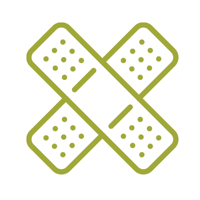 Crossed bandages